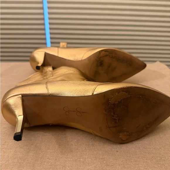 Jessica Simpson Metallic Gold Ankle Booties - Picture 4 of 5